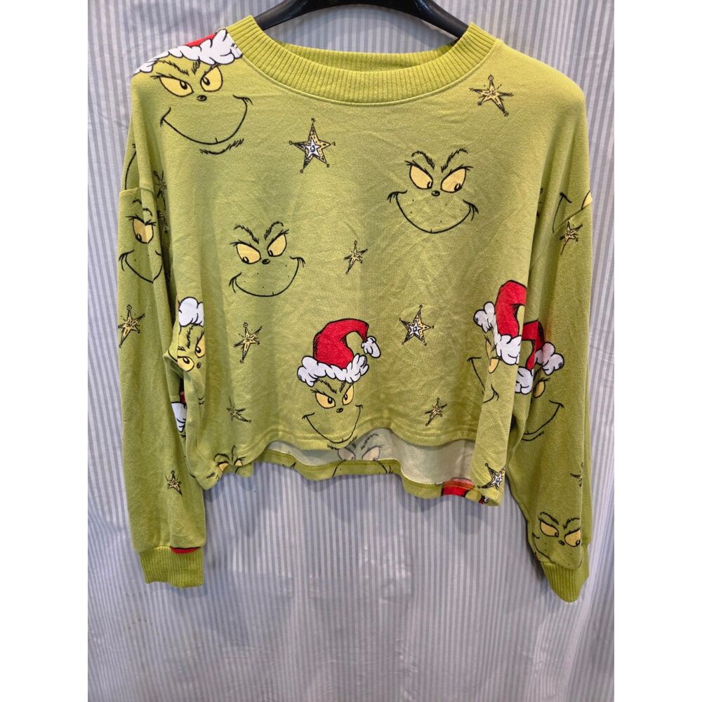 American Eagle Outfitters Grinch Lounge Shirt Size Medium Christmas Crop Top